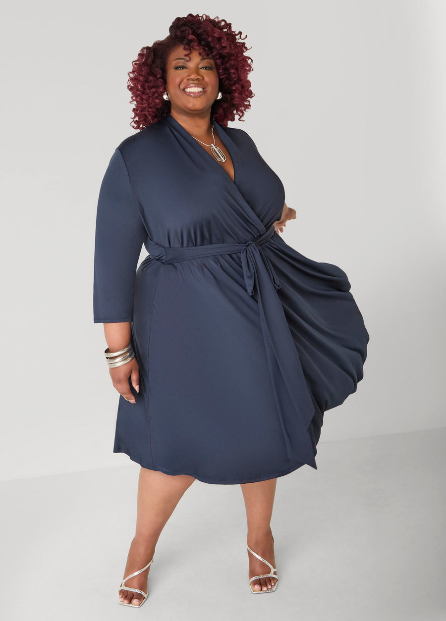 Plus Size Wrap Dress Plus Size Fit Flare Dress