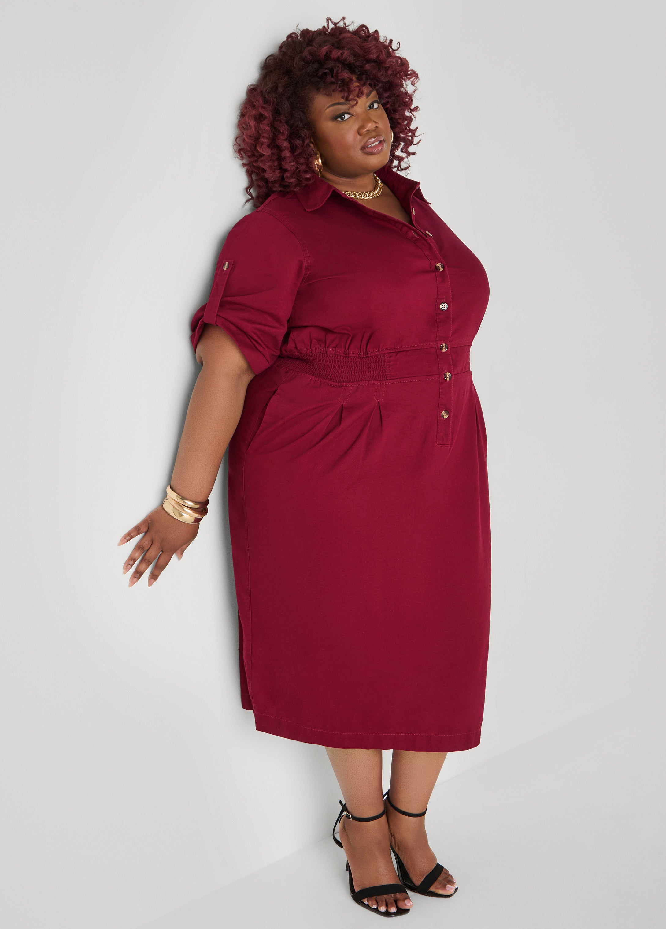 Plus Size Red Denim Dress Plus Size Jean Dress Plus Size Cotton Dress