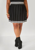 Pleated Knit Mini Skirt