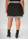 Pleated Knit Mini Skirt