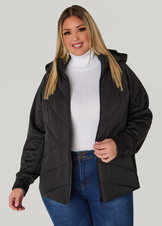 Knit Paneled Quilted Jacket