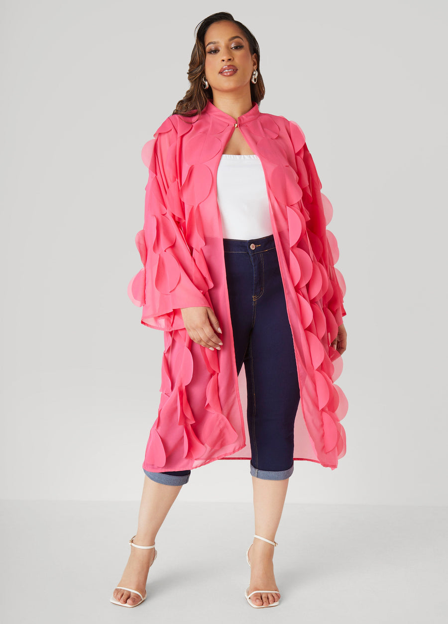 Plus Size Circle Applique Duster