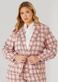 Plus Size Plaid Blazer