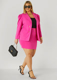 Button Front Crepe Blazer