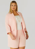 Cuffed Open Front Blazer