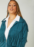 Fringed Faux Suede Jacket