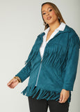 Fringed Faux Suede Jacket