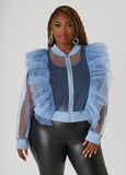 Ruffled Tulle Jacket