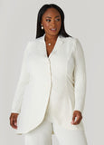 Plus Size Textured Paneled Jacket