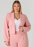 Plus Size Open Front Cropped Blazer