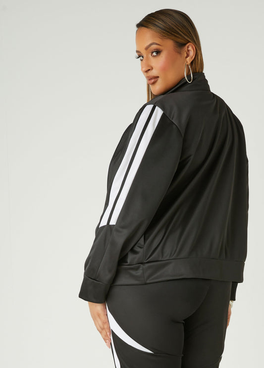 Striped Trimmed Track Jacket