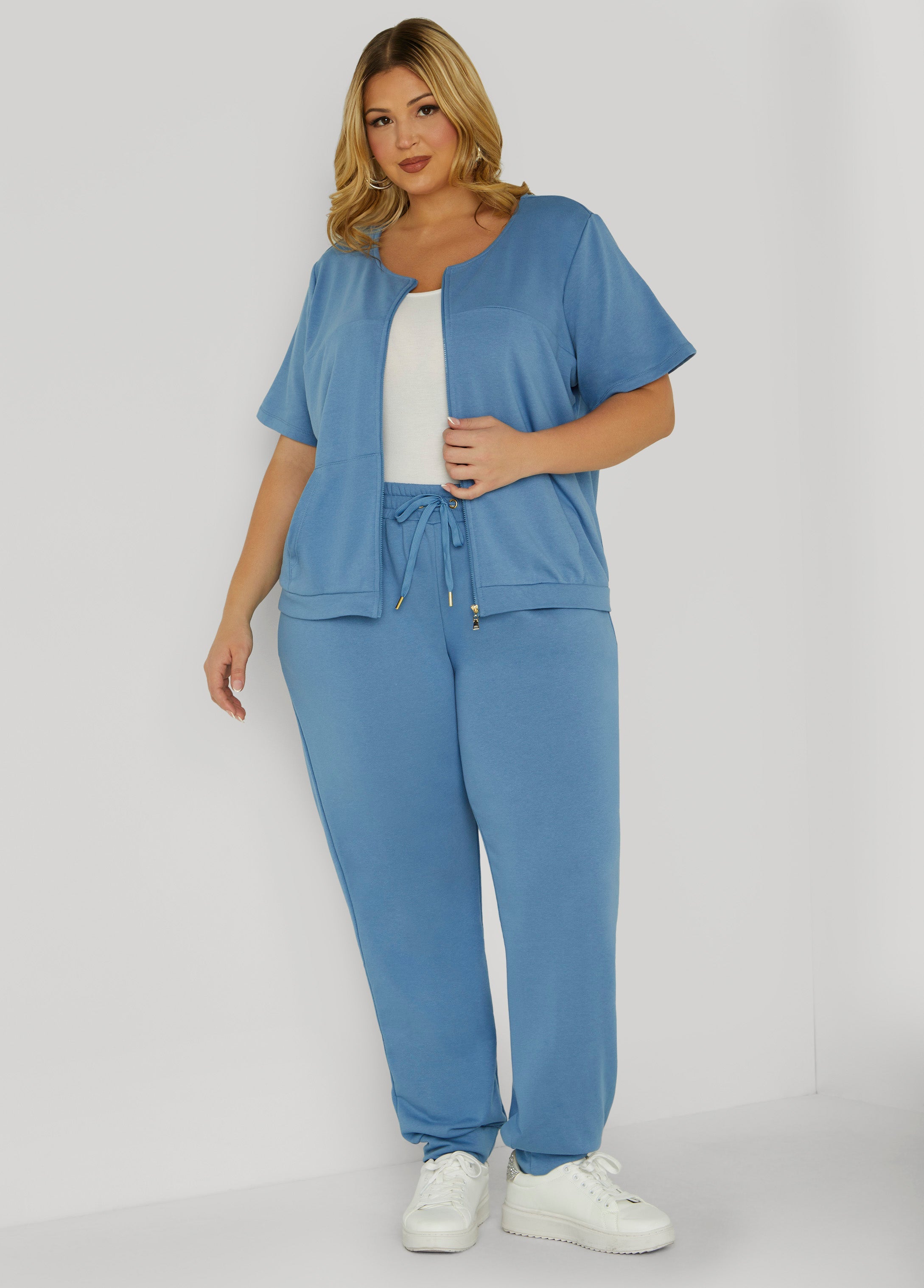 Plus Size Mid Rise French Terry Joggers