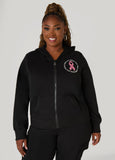 Plus Size Pink Ribbon Graphic Print Hoodie