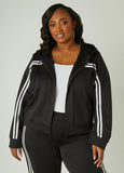 Striped Hooded Track Jacket