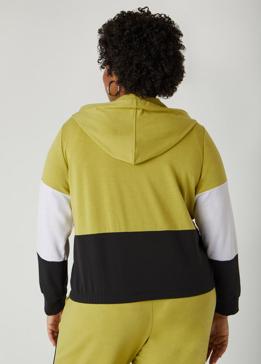 Zip Front Colorblock Hoodie