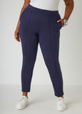 Plus Size Pintucked High Rise Leggings