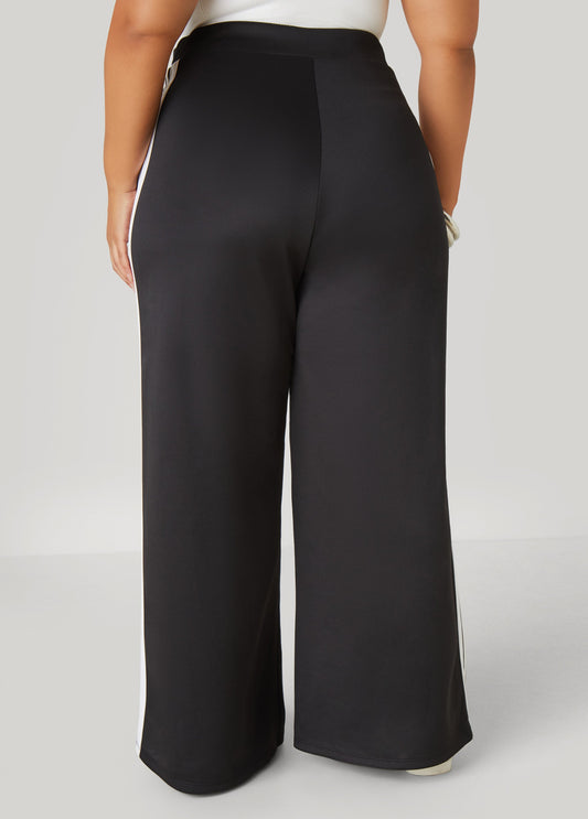 Wide Leg Stripe Track Pants