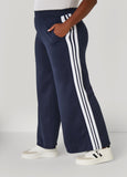 Wide Leg Striped Track Pants