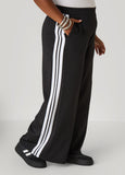 Plus Size Striped Wide Leg Track Pants