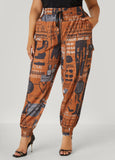 Newspaper Print Cargo Joggers