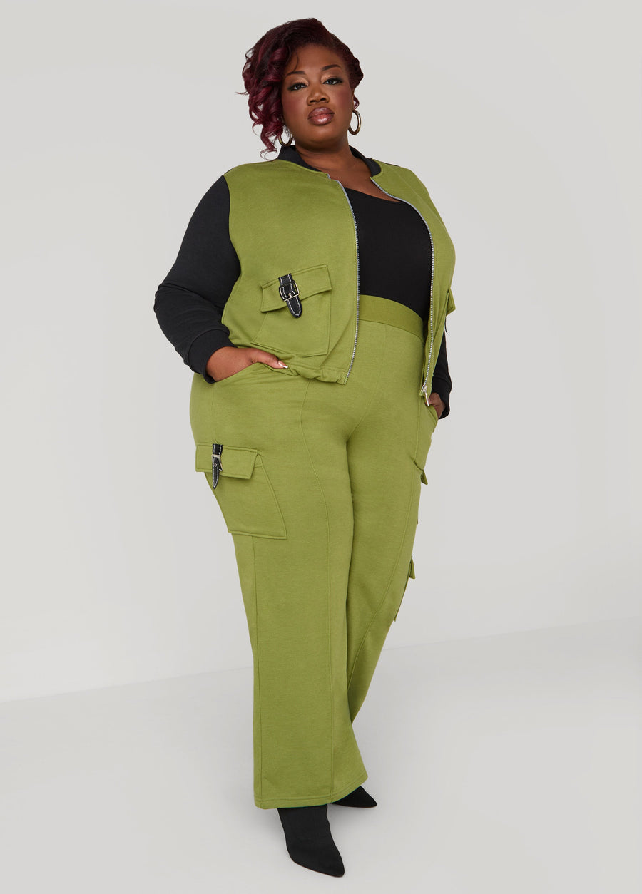 Plus Size Buckle Detailed Track Pants
