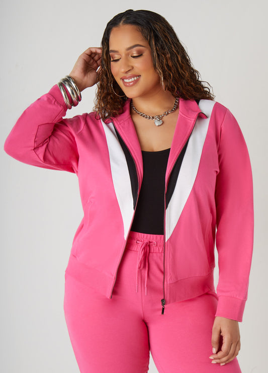 Striped French Terry Track Jacket