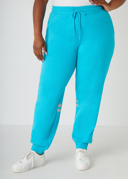 Plus Size Striped French Terry Joggers