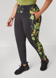 Floral Print Paneled Leggings