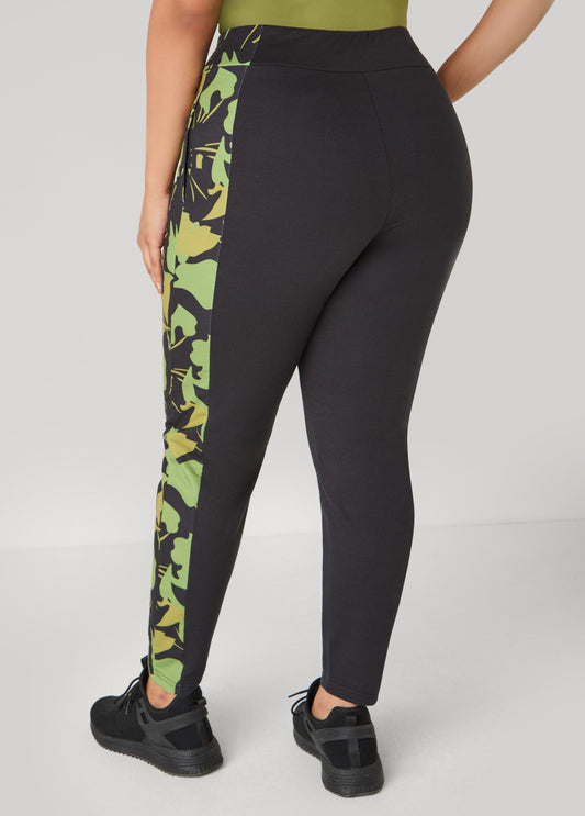 Floral Print Paneled Leggings