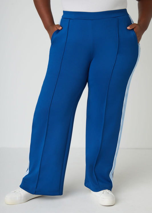 Embroidered Pique Track Pants
