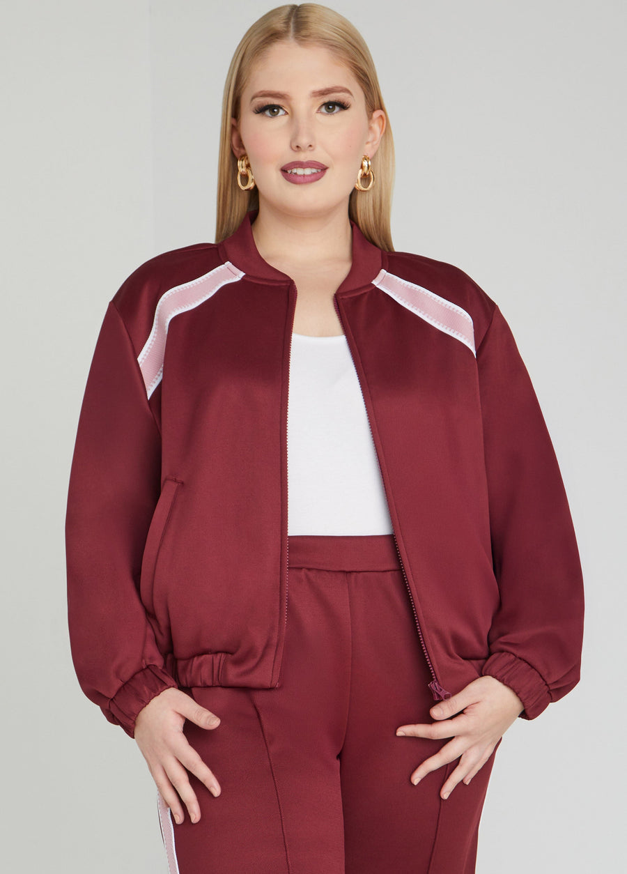Embroidered Pique Track Jacket