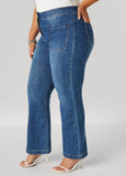 Flared Patch Pocket Jeans