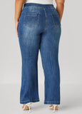 Flared Patch Pocket Jeans