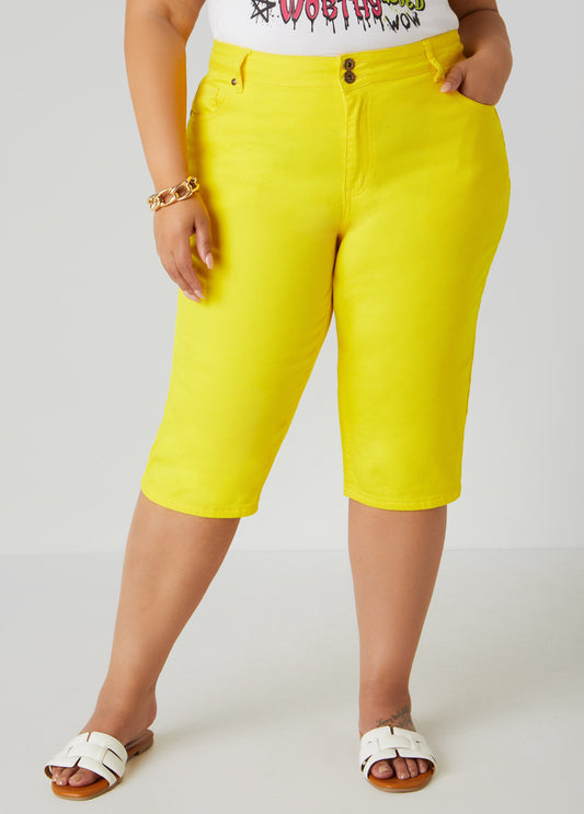 Plus Size Mid Rise Fearless Denim Shorts