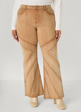 Plus Size Seamed High Rise Flared Jeans