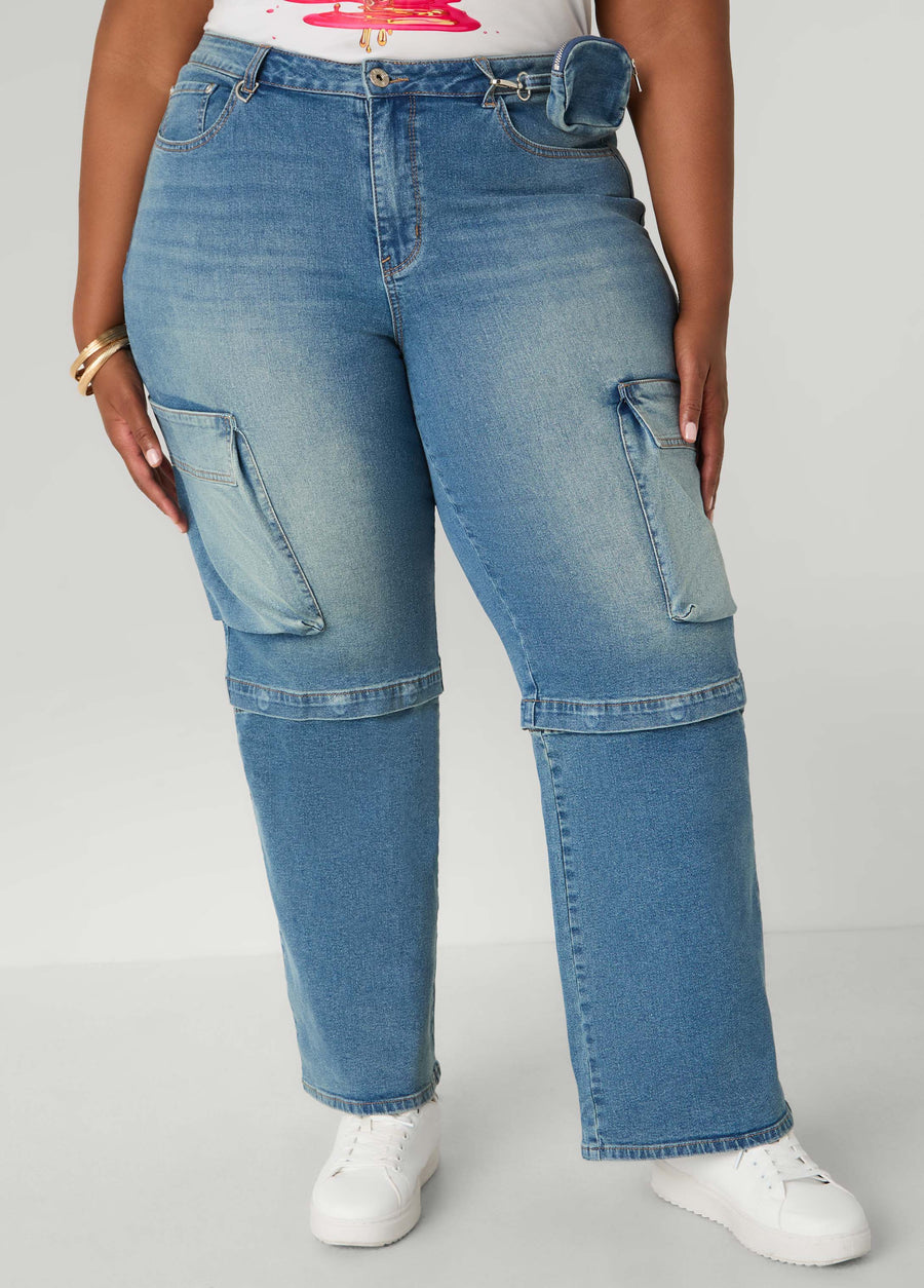 Plus Size Convertible Cargo Jeans