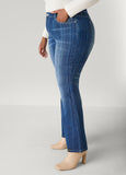 Textured Striped Flared Jeans