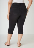Cuffed Crystal Denim Capris