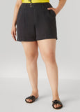 Plus Size Button Front Denim Shorts