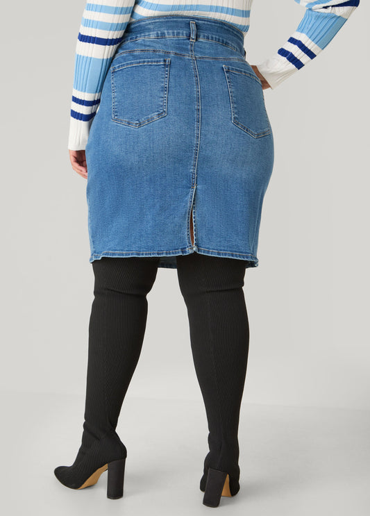 Stretch Denim Pencil Skirt