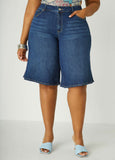 Wide Leg Denim Shorts