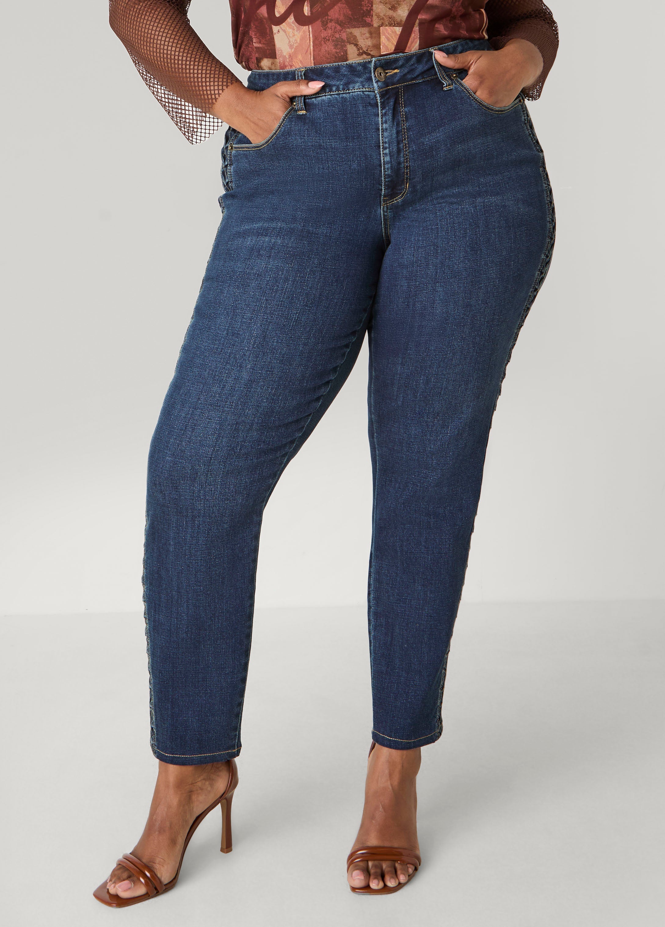 Plus Size Skinny Jeans Dark Wash Denim Plus Size Slim Jeans