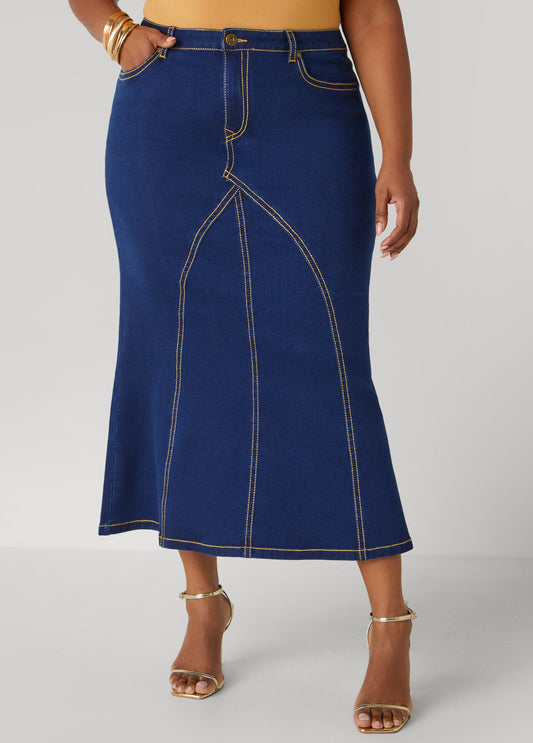 Seam Detailed Maxi Skirt
