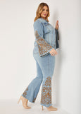 Embroidered Flared Jeans