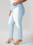 Colorblock Mid Rise Skinny Jeans