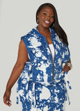 Plus Size Bleach Denim Vest