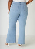 Studded High Rise Flared Jeans