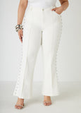 Plus Size High Rise Studded Flared Jeans