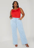 Seam Detailed Wide Leg Jeans