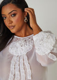 Ruffled Rosette Blouse